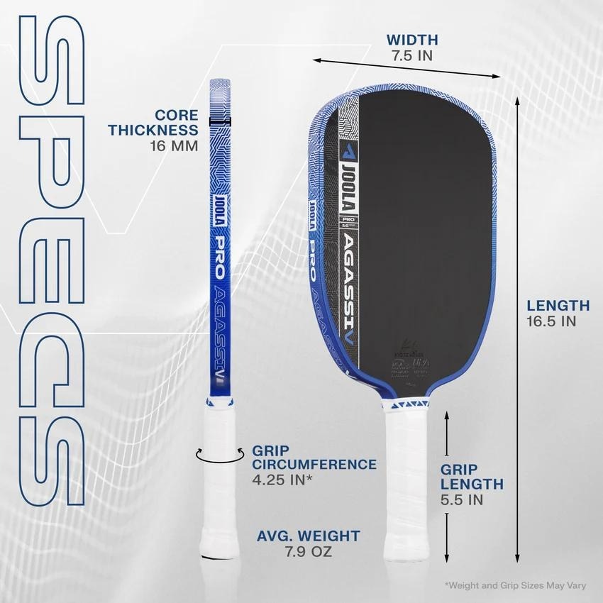 丘林體育Chilling | JOOLA 匹克球 | Agassi Pro V 14 16mm 匹克球拍 | 阿格西系列-細節圖2