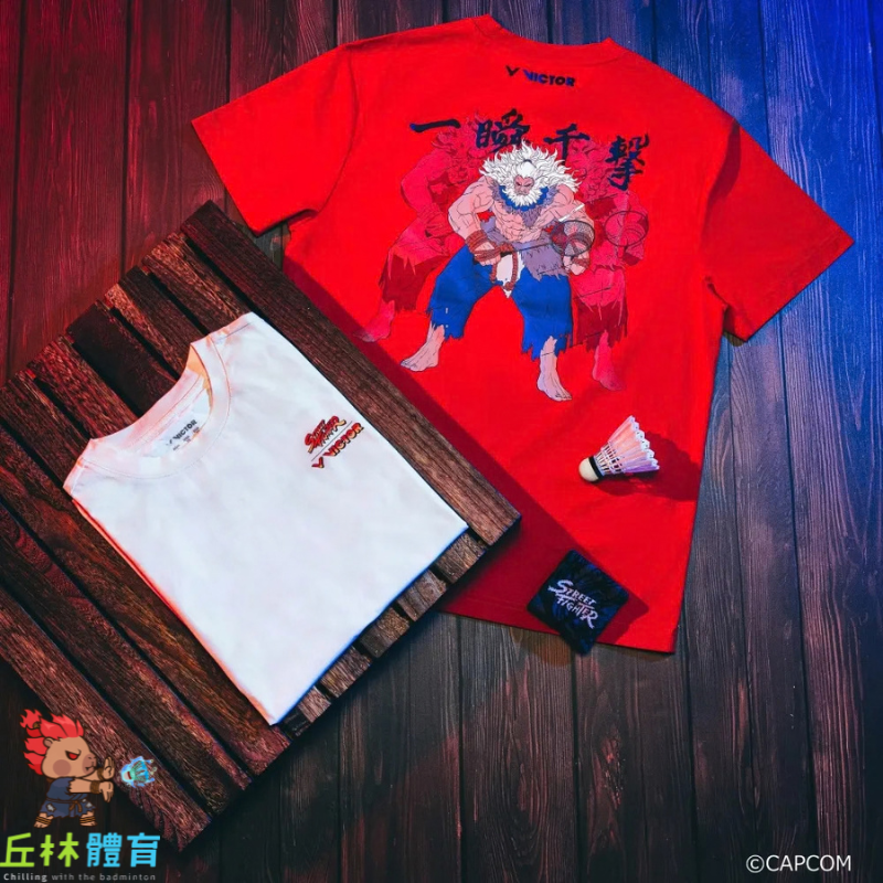 丘林體育Chilling VICTOR x Street Fighter 聯名T恤 T-2602STF 豪鬼 一瞬千擊-細節圖2