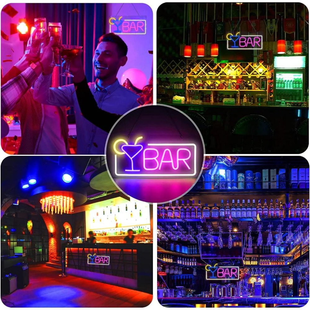 🍸粉紅ＢＡＲ 招牌霓虹燈🍸房間佈置 電競房 背景牆 霓虹燈 牆壁佈置 裝飾小物 情境燈 氣氛燈 氛圍燈 廣告招牌 吧台-細節圖3