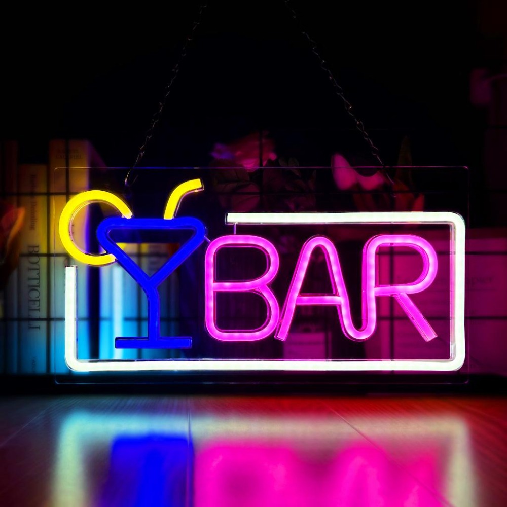 🍸粉紅ＢＡＲ 招牌霓虹燈🍸房間佈置 電競房 背景牆 霓虹燈 牆壁佈置 裝飾小物 情境燈 氣氛燈 氛圍燈 廣告招牌 吧台-細節圖9