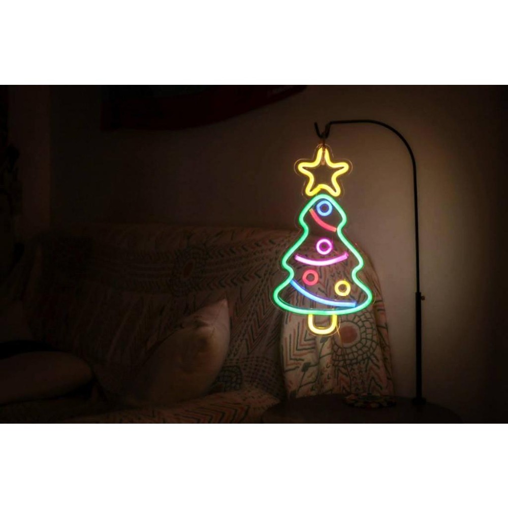 🎄七彩聖誕樹 聖誕樹掛燈🎄房間佈置 招牌霓虹燈 牆壁裝飾 桌遊房 遊戲間 電競房 店面佈置 招牌客製 霓虹燈條 壁燈-細節圖3