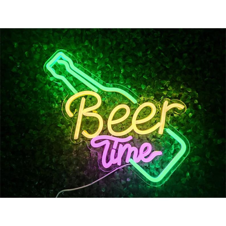 🍺BeerTime 啤酒歡樂時光🍺大型招牌霓虹燈 牆壁裝飾 桌遊房 遊戲間 電競房 店面佈置 招牌燈條 霓虹燈條 壁燈-細節圖3