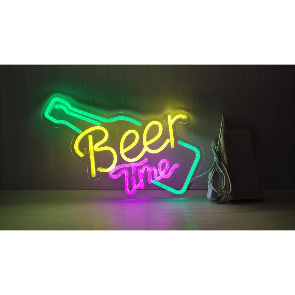 🍺BeerTime 啤酒歡樂時光🍺大型招牌霓虹燈 牆壁裝飾 桌遊房 遊戲間 電競房 店面佈置 招牌燈條 霓虹燈條 壁燈-細節圖6
