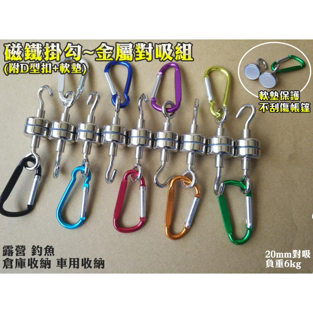 帳篷磁鐵掛勾🔩彩色對吸 強力磁鐵掛勾🔩天幕磁鐵掛勾/燈條磁鐵掛勾/露營掛勾/防水不銹鋼/營帳磁鐵掛勾/露營收納掛勾/釹鐵-細節圖5