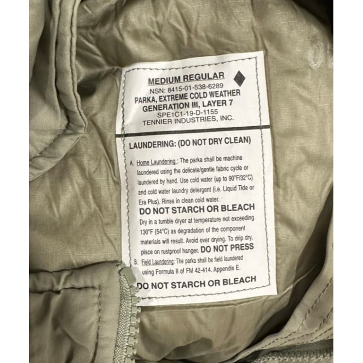 全新含吊牌 美軍公發 ECWCS level 7 gen 3 parka 大衣-細節圖3