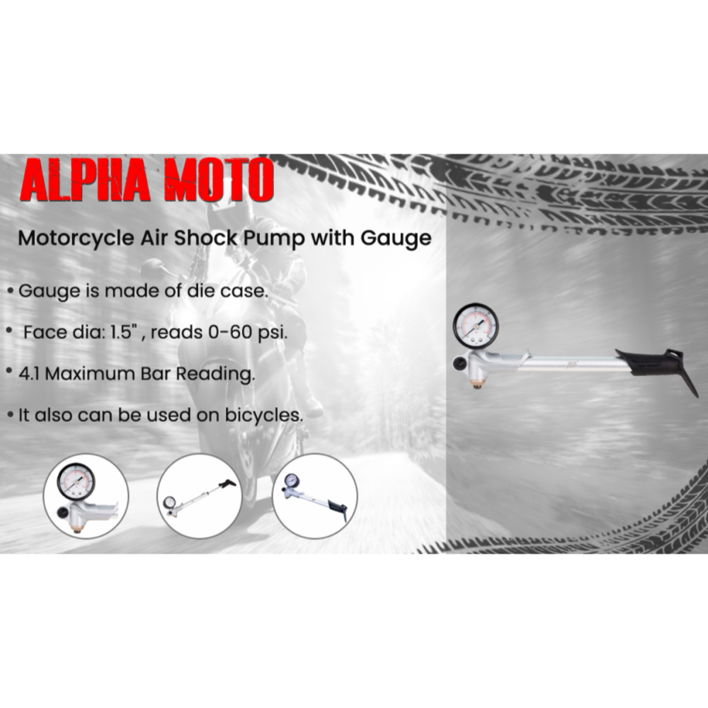機車避震器打氣筒 0-60psi 美國品牌ALPHAMOTO熱銷款-細節圖2