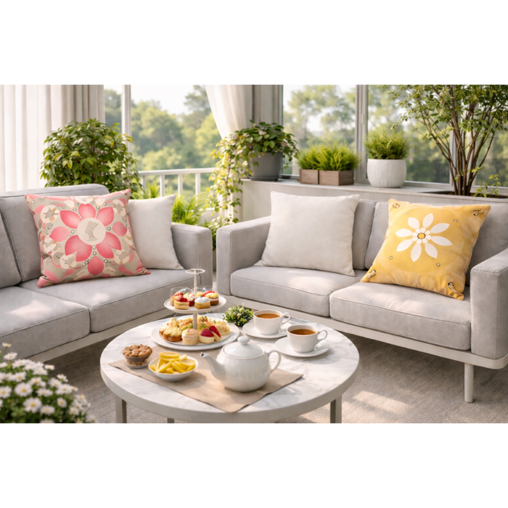 WiSofa時尚抱枕 {春氣花開抱枕}-Spring Forever 抱枕/靠枕/靠墊 - 暖陽黃 50x50cm-細節圖3