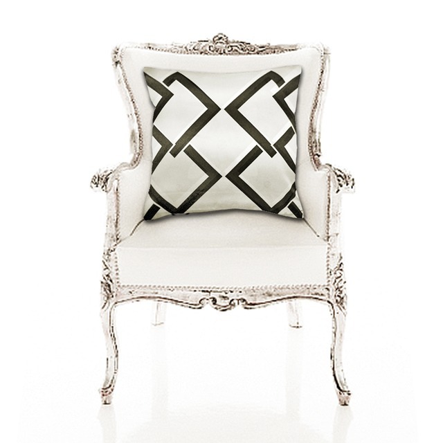 WiSofa 貴婦方塊抱枕/靠墊 (白)-細節圖2