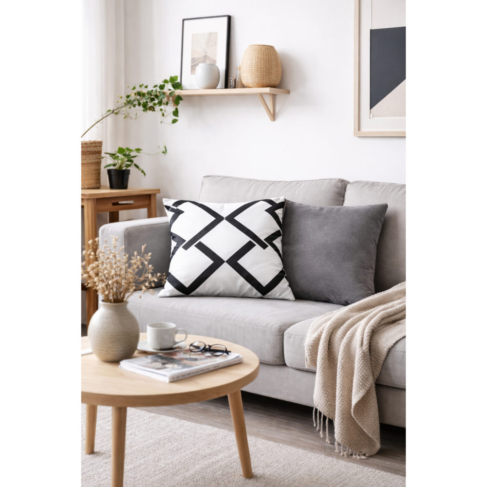 WiSofa 貴婦方塊抱枕/靠墊 (白)-細節圖3