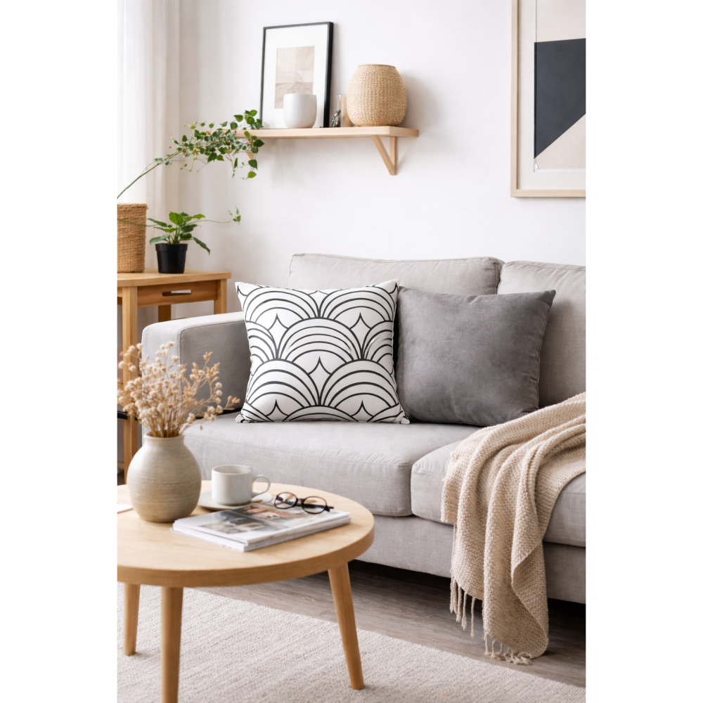 WiSofa 金幣漣漪抱枕/靠墊 (白)-細節圖3