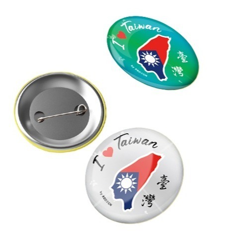 【RODSGN】我愛台灣 國旗版徽章-純萃白 44mm-細節圖2