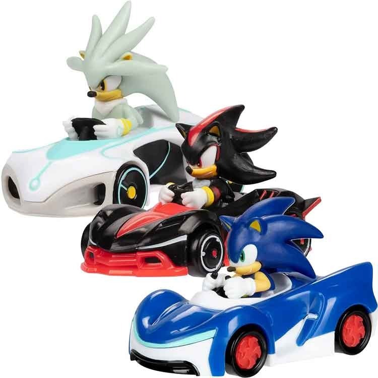 【成品潮玩】JAKKS SONIC 音速小子1:64合金車3入 W2 SILVER SONIC SHADOW-細節圖2