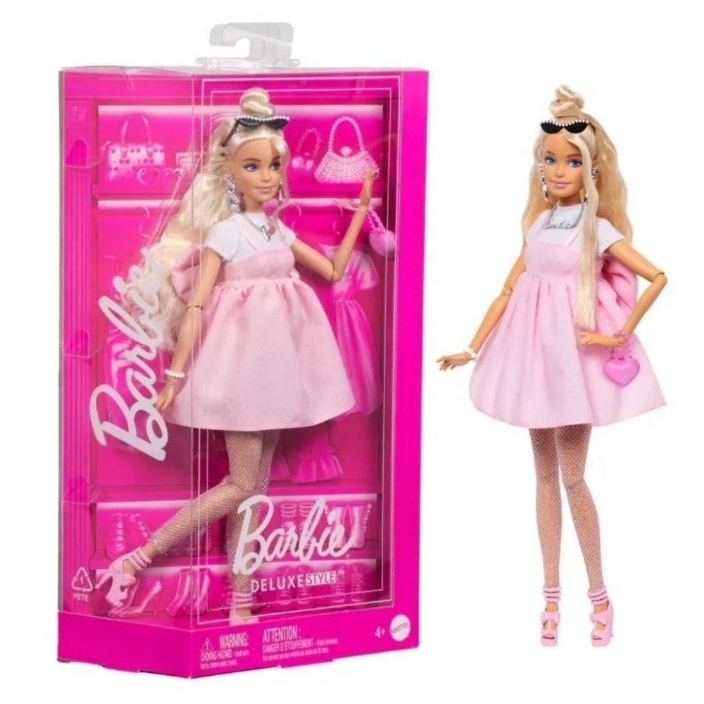 【成品潮玩】Mattel Barbie Deluxe Style 芭比大蝴蝶結粉紅短洋裝娃娃 原價$1299 正版-細節圖2