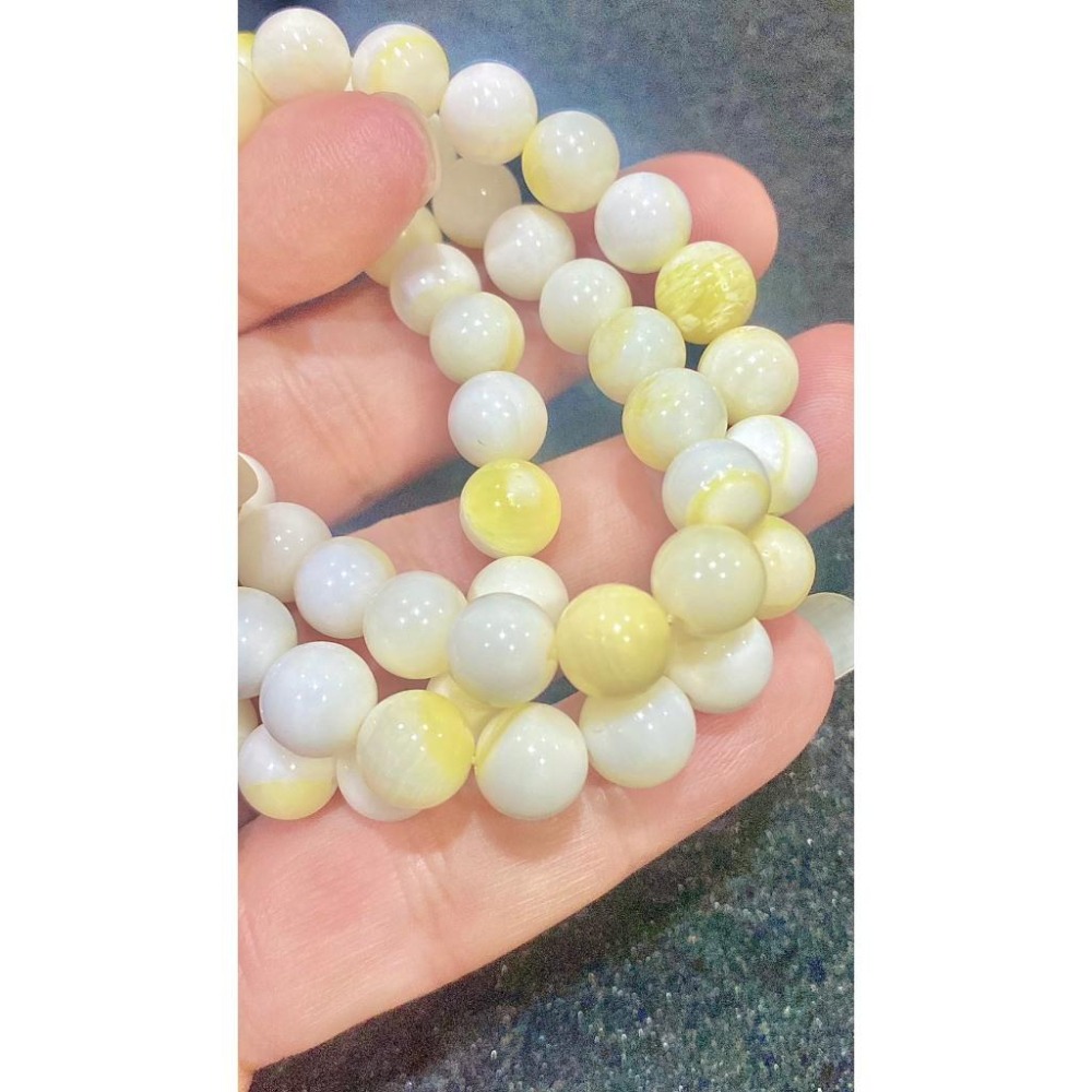 【玉化金絲】天然金絲硨磲手珠｜黃金硨磲 8.5mm｜質地溫潤 帶玉化感｜有機寶石 守護平安 招財開運 獨一無二-細節圖3