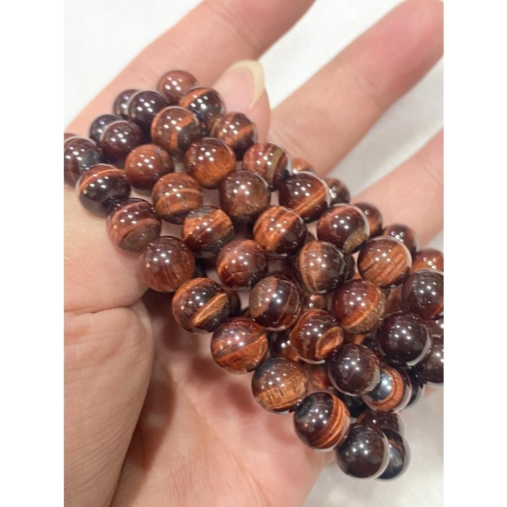 【閃耀絲絨】天然紅虎眼石手珠｜8.5mm 貓眼效應強｜紅色虎睛石 增強自信 招財開運 獨一無二-細節圖5