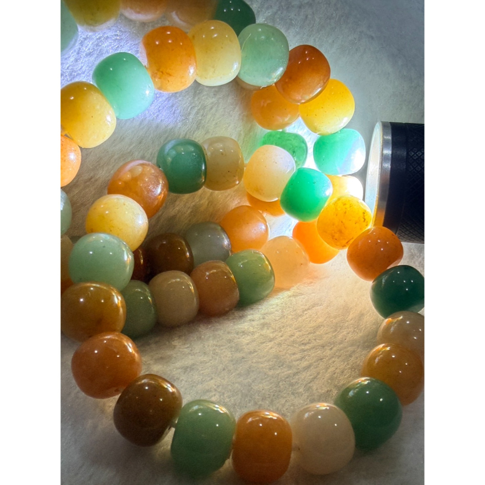 💎 【多寶三彩 ‧ 路路亨通】天然金絲玉桶珠手鍊｜12mm 糖果色系｜19cm 舒適大圍-細節圖3