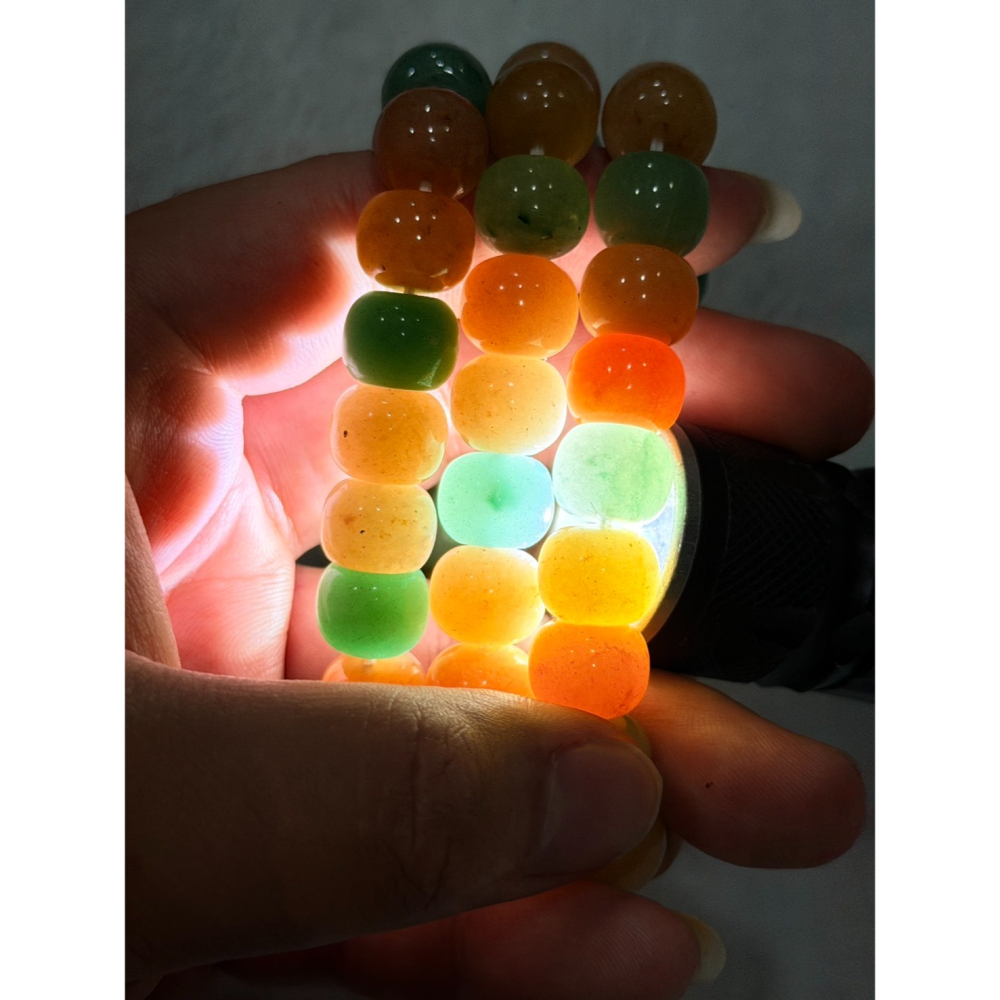 💎 【多寶三彩 ‧ 路路亨通】天然金絲玉桶珠手鍊｜12mm 糖果色系｜19cm 舒適大圍-細節圖6