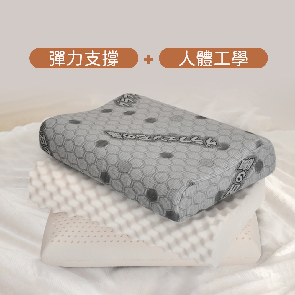 【金大器】天絲石墨烯 泰國乳膠枕  石墨烯枕頭 乳膠枕頭 記憶枕 止鼾枕 韓國枕頭 護頸枕頭 麵包枕 枕頭-規格圖1