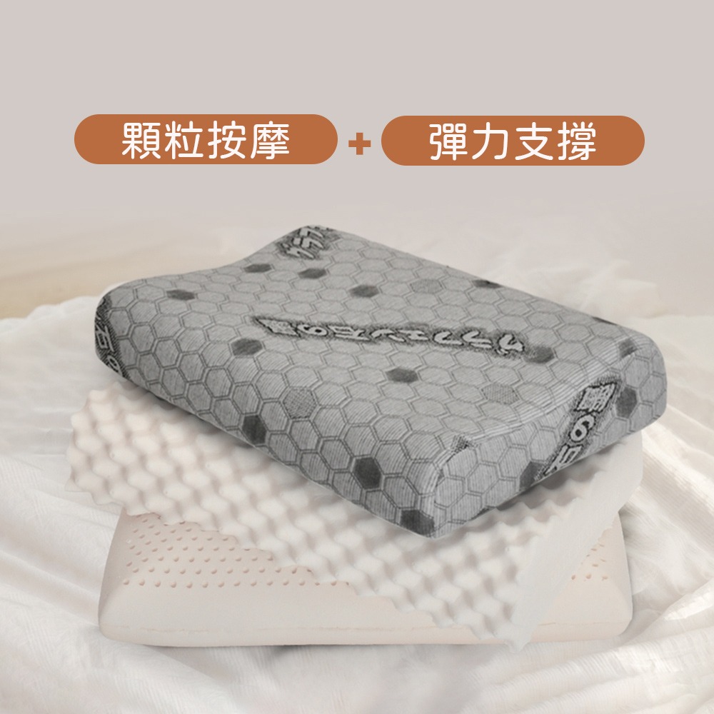 【金大器】天絲石墨烯 泰國乳膠枕  石墨烯枕頭 乳膠枕頭 記憶枕 止鼾枕 韓國枕頭 護頸枕頭 麵包枕 枕頭-規格圖1
