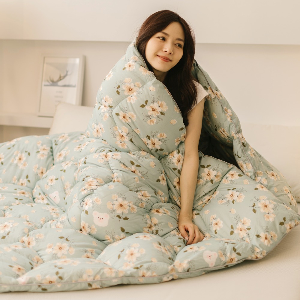 【金大器】韓系宮廷水立方羽絲絨發熱被 棉被 保暖被 冬被 類韓國棉被 保暖被 水洗被 加厚冬被 絨被-規格圖1