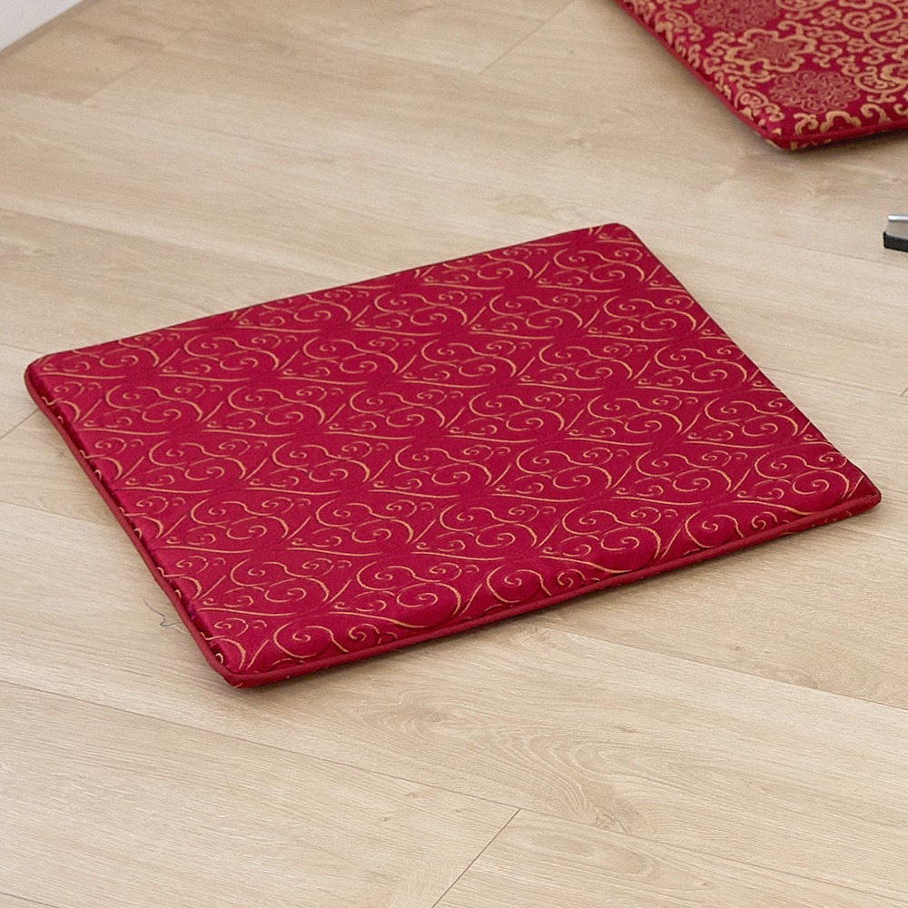 【金大器】奢華宮廷刺繡緹花坐墊 50x50x3cm 記憶坐墊 沙發實木椅墊 日式坐墊 榻榻米 木椅專用靠墊 椅墊-規格圖1