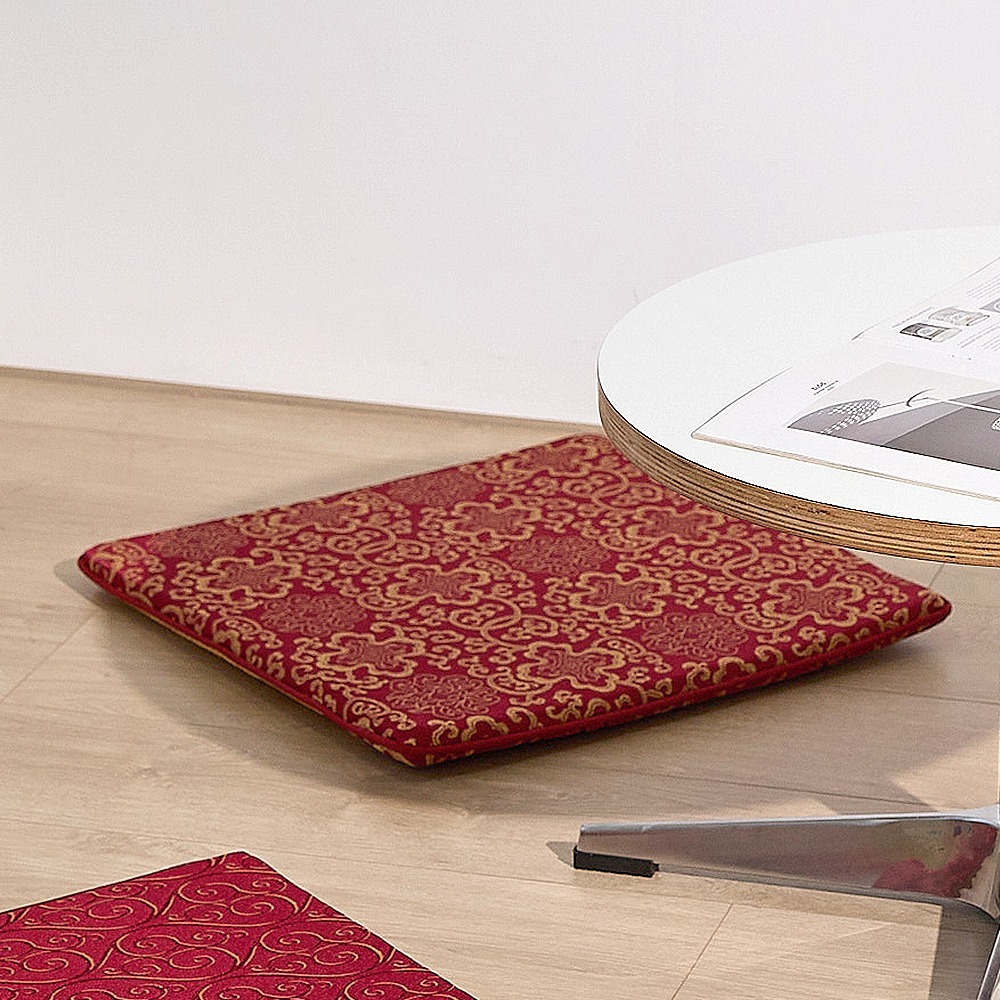 【金大器】奢華宮廷刺繡緹花坐墊 50x50x3cm 記憶坐墊 沙發實木椅墊 日式坐墊 榻榻米 木椅專用靠墊 椅墊-規格圖1