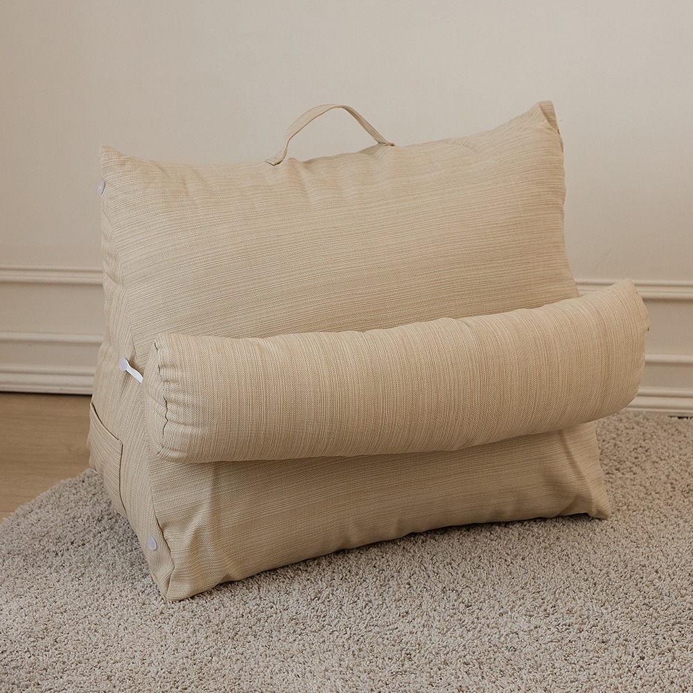 【金大器】多功能日系三角靠墊枕 大型64x32x50cm 懶人墊 靠枕 靠墊 床頭靠枕 抬腿枕 抱枕 腰靠枕-規格圖1