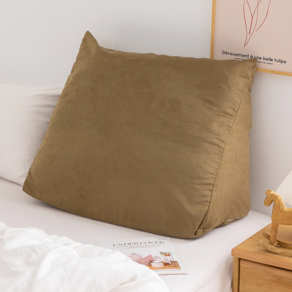 【金大器】素面三角靠墊枕 大型64x32x50cm 懶人墊 靠枕 靠墊 床頭靠枕 抬腿枕 抱枕 腰靠枕-規格圖1