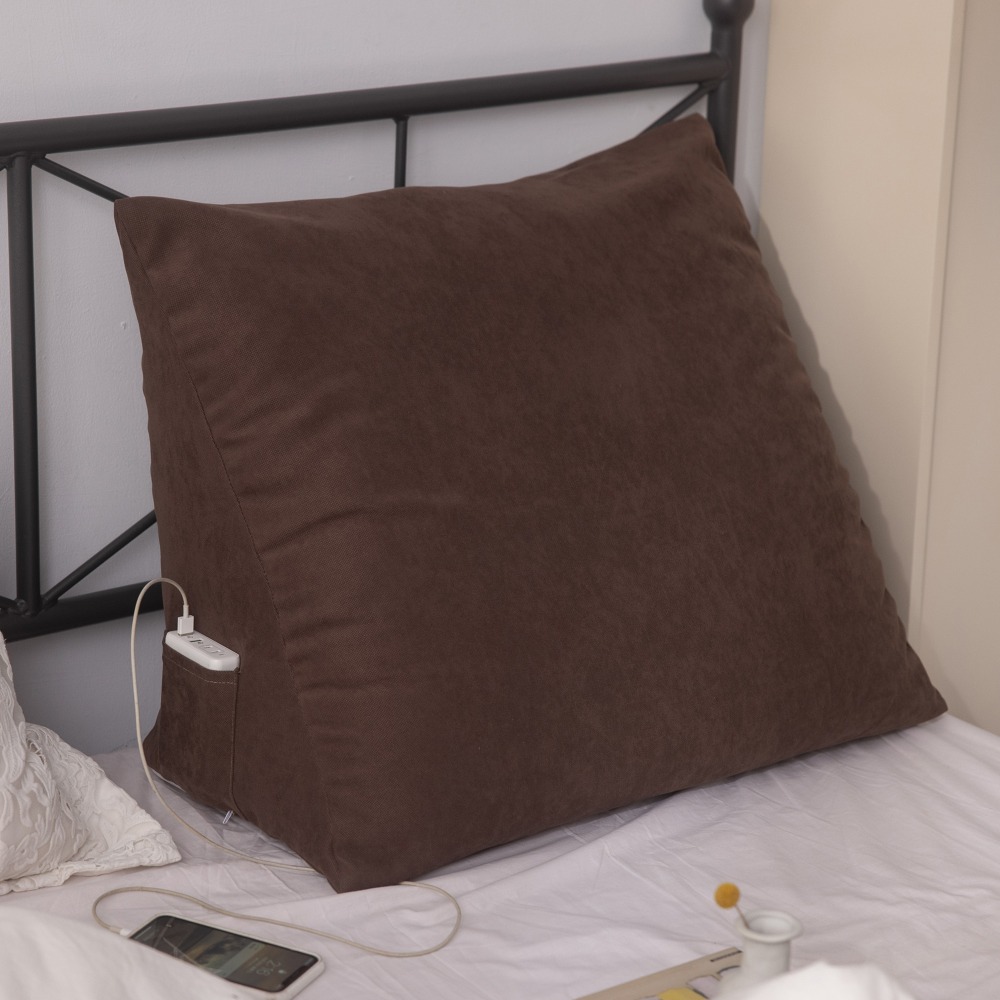 【金大器】素面三角靠墊枕 大型64x32x50cm 懶人墊 靠枕 靠墊 床頭靠枕 抬腿枕 抱枕 腰靠枕-規格圖1