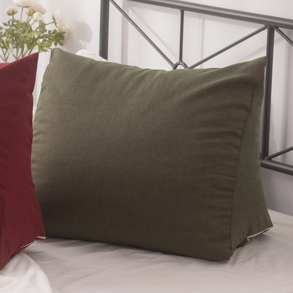 【金大器】素面三角靠墊枕 大型64x32x50cm 懶人墊 靠枕 靠墊 床頭靠枕 抬腿枕 抱枕 腰靠枕-規格圖1