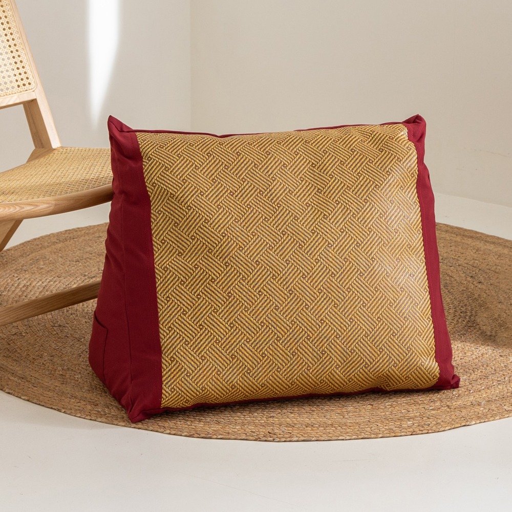 【金大器】紙纖面三角靠墊枕 大型64x32x50cm 懶人墊 靠枕 靠墊 床頭靠枕 抬腿枕 抱枕 腰靠枕-規格圖1