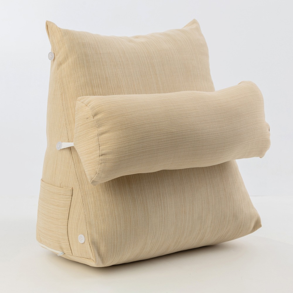 【金大器】多功能日系三角靠墊枕 中型45x25x45cm 懶骨頭 靠枕 抱枕 靠墊 抬腿枕 腰靠 床上靠枕 沙發墊-規格圖1