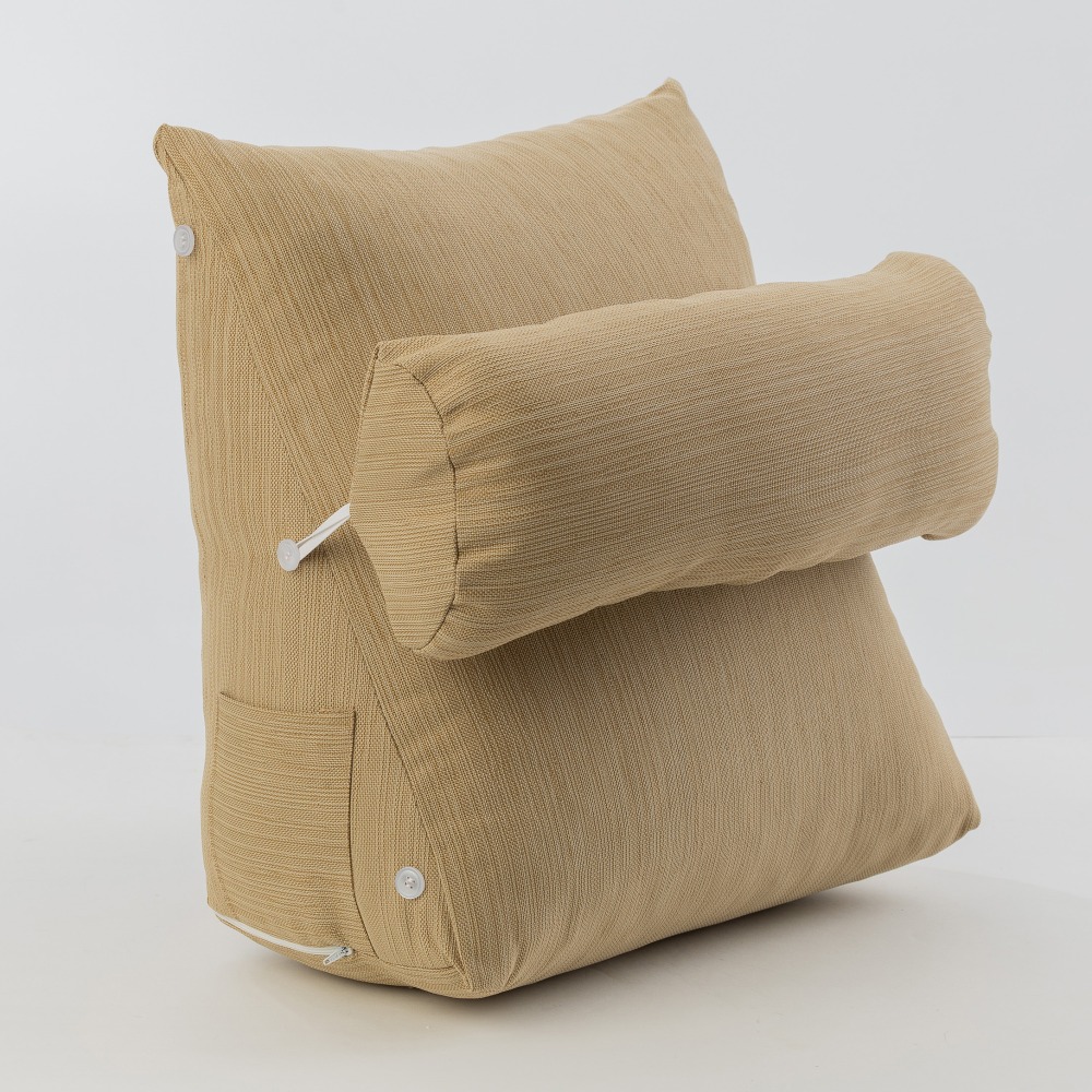 【金大器】多功能日系三角靠墊枕 中型45x25x45cm 懶骨頭 靠枕 抱枕 靠墊 抬腿枕 腰靠 床上靠枕 沙發墊-規格圖1