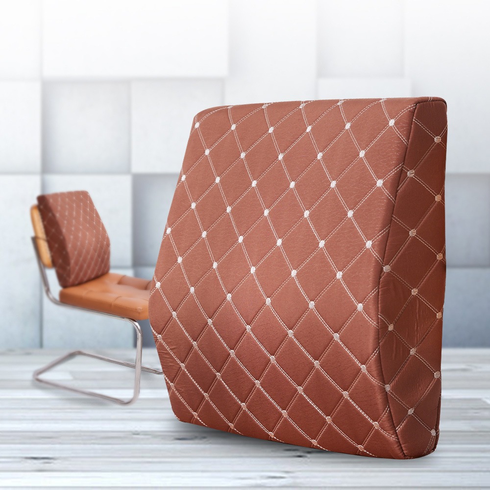 【金大器】絕美緹花護腰靠墊 41x37x曲線厚9cm 辦公室靠腰墊 靠墊  腰靠墊 腰枕 護腰靠墊 汽車靠墊-規格圖1