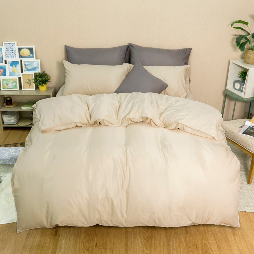 【金大器】50s萊賽爾纖維x3M吸濕排汗 床包四件組 床寢 床單 兩用被 套件組 薄床包 素色床包 高CP值床包-規格圖1