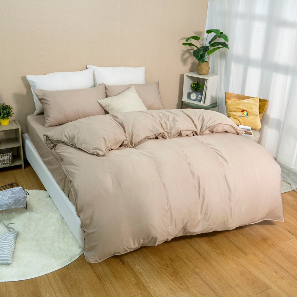 【金大器】50s萊賽爾纖維x3M吸濕排汗 床包四件組 床寢 床單 兩用被 套件組 薄床包 素色床包 高CP值床包-規格圖1