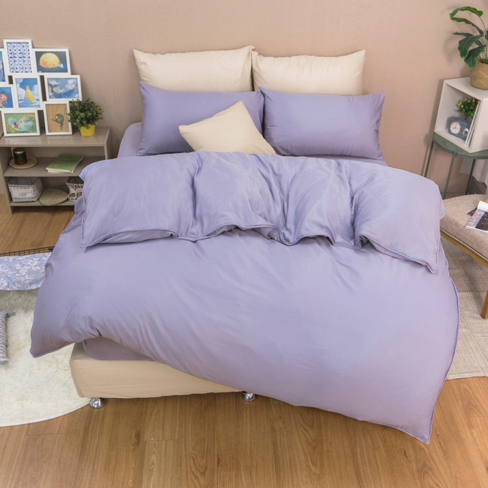 【金大器】50s萊賽爾纖維x3M吸濕排汗 床包四件組 床寢 床單 兩用被 套件組 薄床包 素色床包 高CP值床包-規格圖1