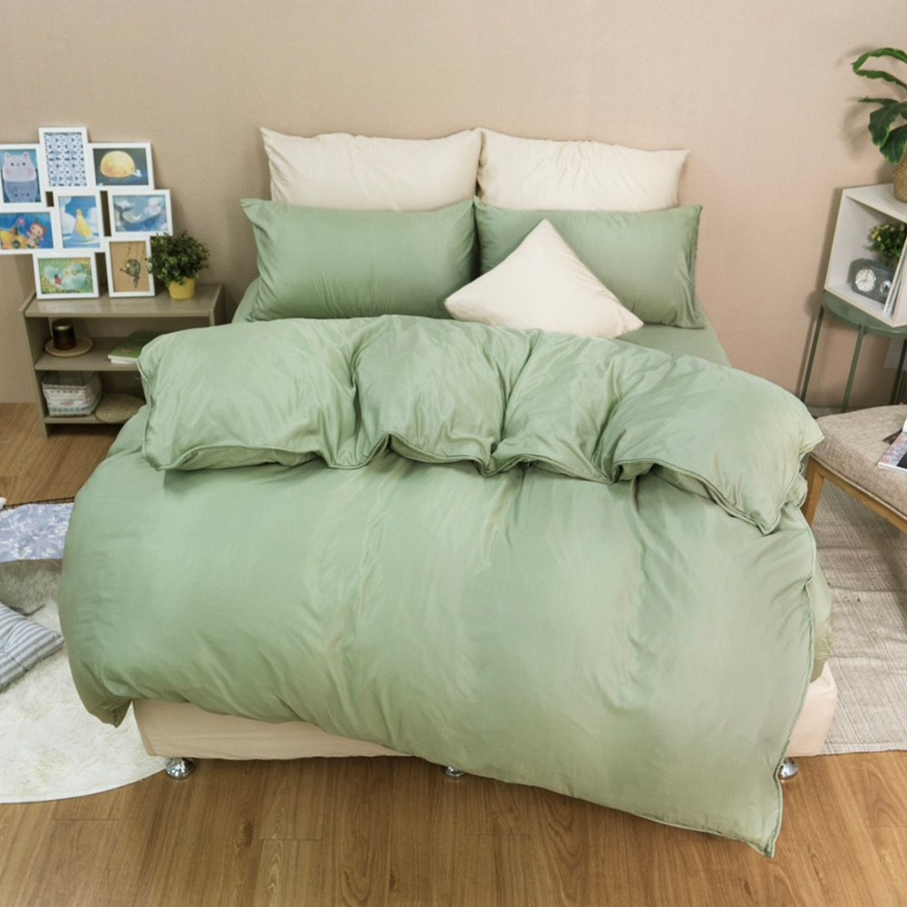 【金大器】50s萊賽爾纖維x3M吸濕排汗 床包四件組 床寢 床單 兩用被 套件組 薄床包 素色床包 高CP值床包-規格圖1