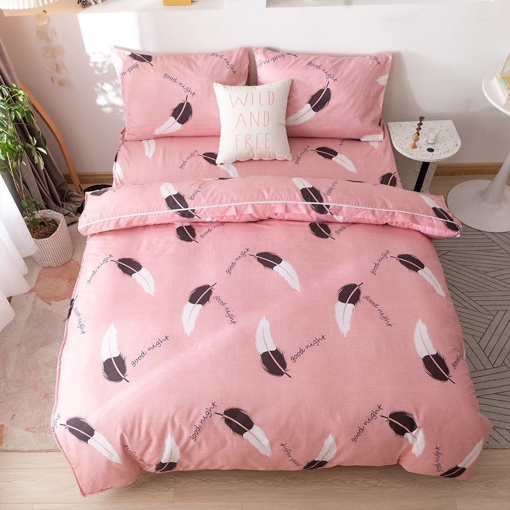 【金大器】天絲絨 床包四件組 床寢 床單 兩用被 套件組 薄床包 素色床包 高CP值床包-規格圖1