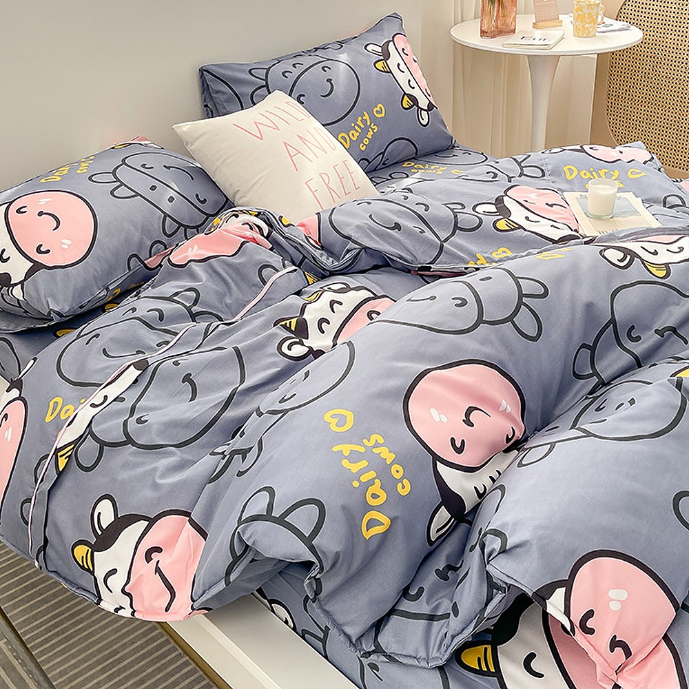 【金大器】天絲絨 床包四件組 床寢 床單 兩用被 套件組 薄床包 素色床包 高CP值床包-規格圖1