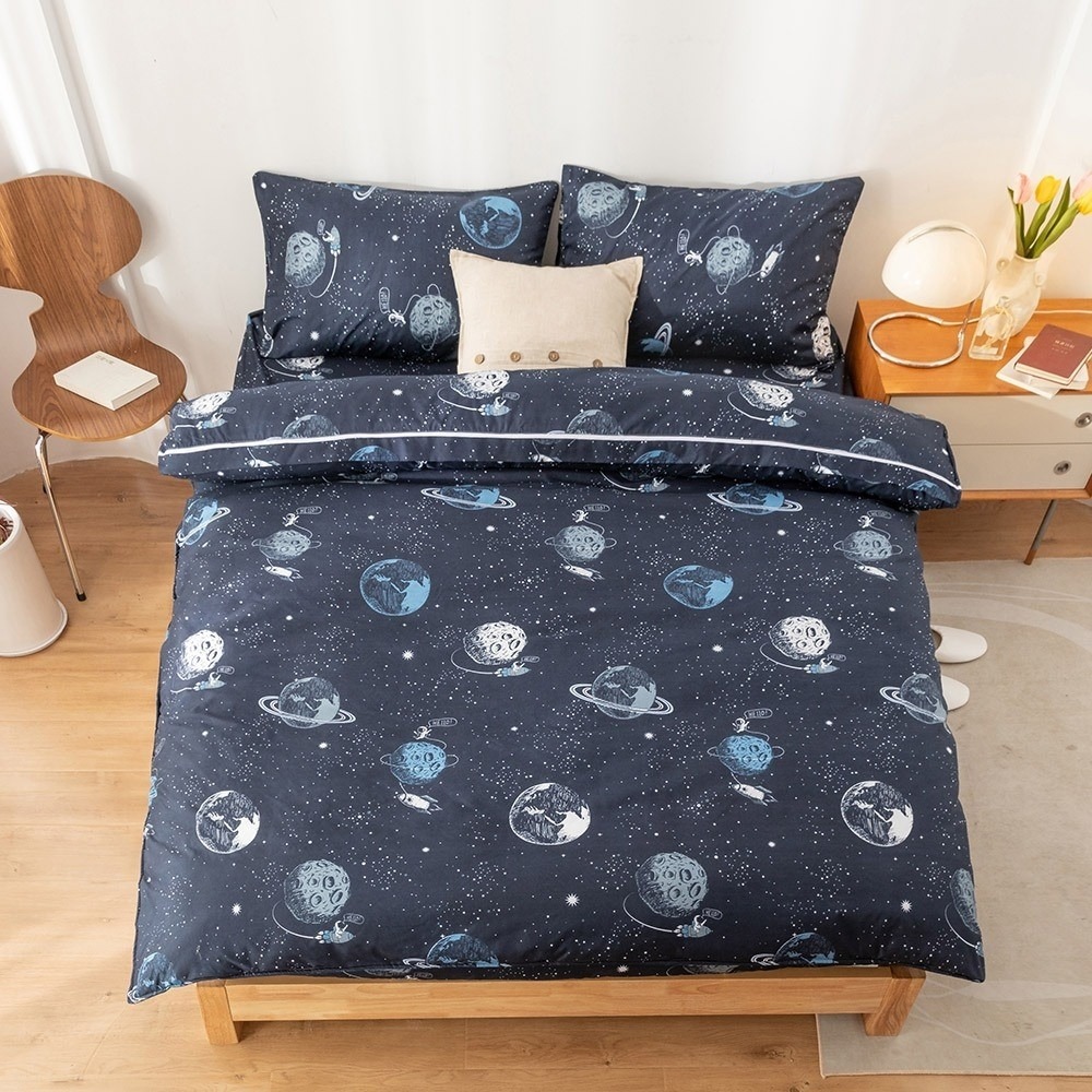 【金大器】天絲絨 床包四件組 床寢 床單 兩用被 套件組 薄床包 素色床包 高CP值床包-規格圖1