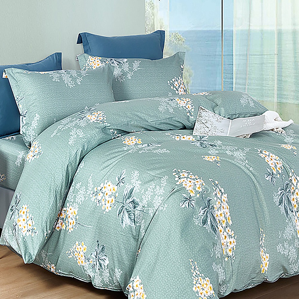 【金大器】天絲絨 床包四件組 床寢 床單 兩用被 套件組 薄床包 素色床包 高CP值床包-規格圖1