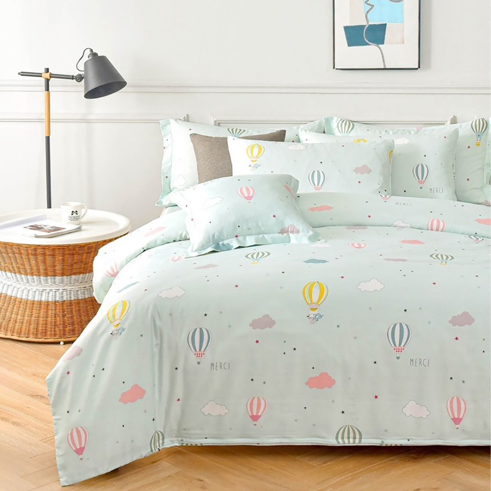 【金大器】50s萊賽爾纖維x3M吸濕排汗 床包四件組 床寢 床單 兩用被 套件組 薄床包 素色床包 高CP值床包-規格圖1