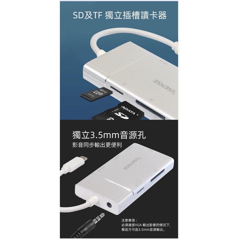 Esense 逸盛 Type-C TO HDMI 6合1 轉接器 H611 PD 3.0供電 支援4K高畫質-細節圖3