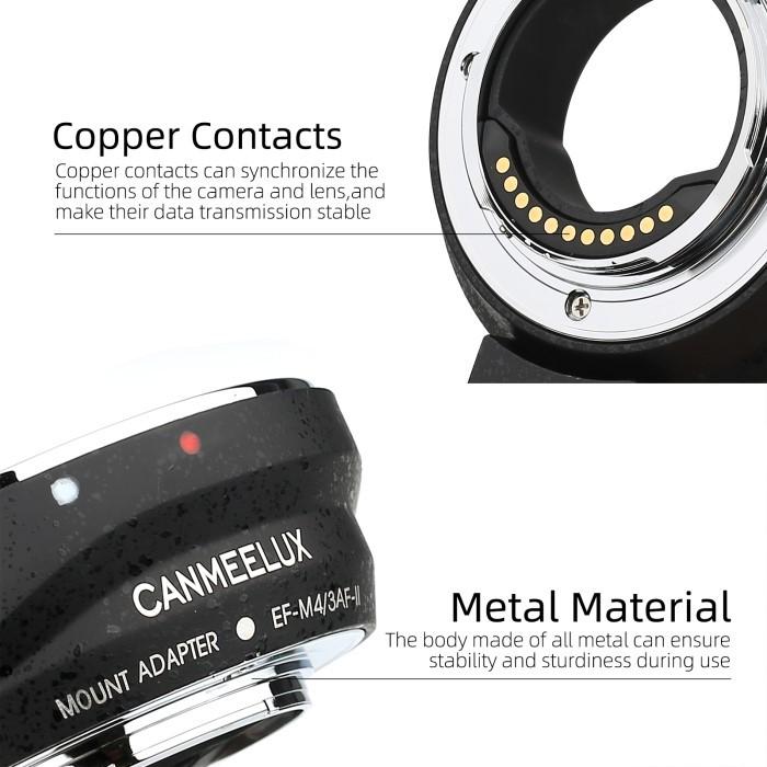 CANMEELUX  EF-M4/3-AF II 鏡頭轉接環 鏡頭接環 轉接圈 自動對焦 EF鏡頭轉富士M4/3系列相機-細節圖4