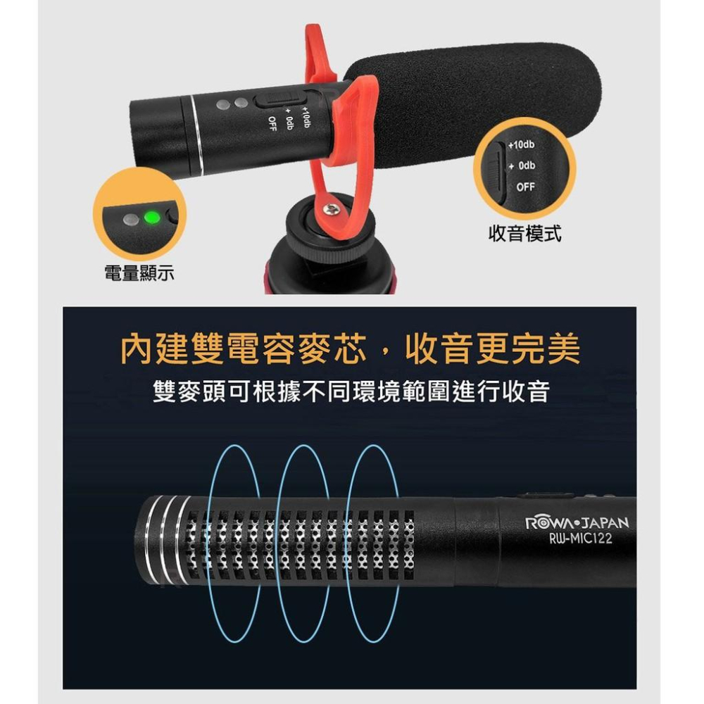 ROWA RW-MIC122 樂華 高感度 指向性麥克風 手機 相機 收音 鋁合金 公司貨 有問有優惠 送超值好禮-細節圖4