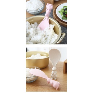 兔兔造形飯匙 粉色｜ 飯匙 | 可站立飯勺 | 環保飯匙 | 動物造型飯匙 | 耐熱不沾米粒-細節圖6