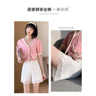 冰絲防走光安全褲 ｜蕾絲安全褲 ｜ 輕薄透氣 ｜ 寬鬆舒適 ｜ 安全褲 ｜ 居家褲 ｜ 睡褲 ｜ 柔軟不捲邊-細節圖4