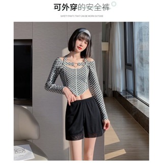 冰絲防走光安全褲 ｜蕾絲安全褲 ｜ 輕薄透氣 ｜ 寬鬆舒適 ｜ 安全褲 ｜ 居家褲 ｜ 睡褲 ｜ 柔軟不捲邊-細節圖5