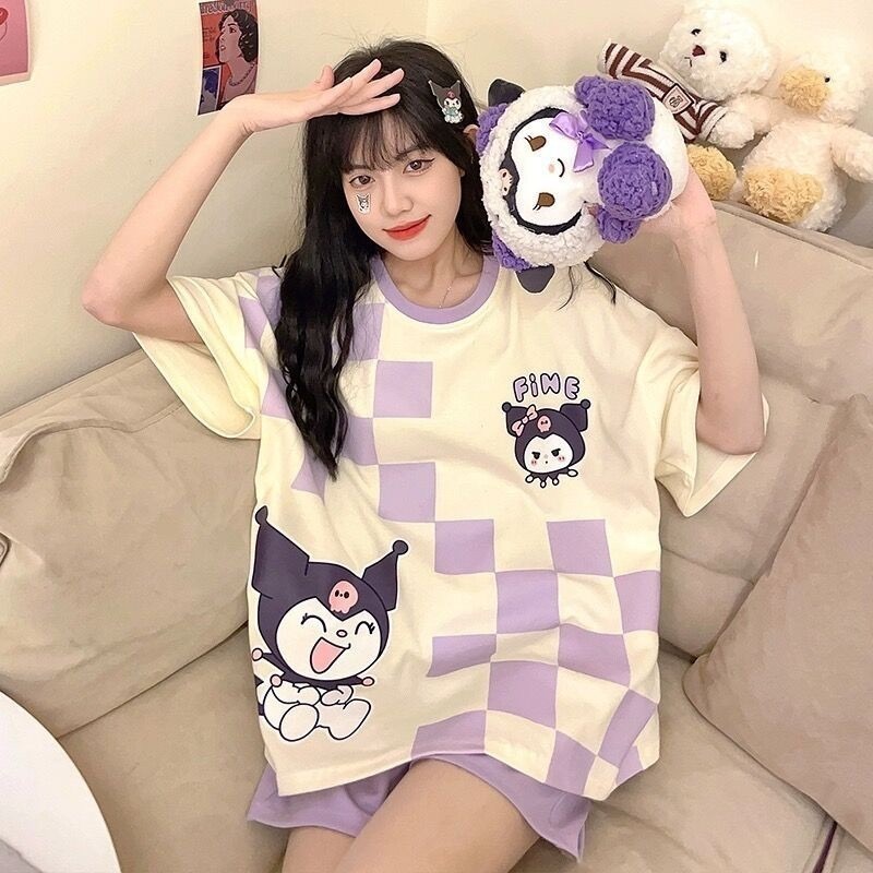 女學生寬松大碼可愛卡通家居服兩件套  -A0172-A1692-規格圖3